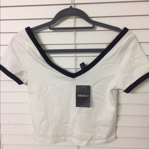 White crop top